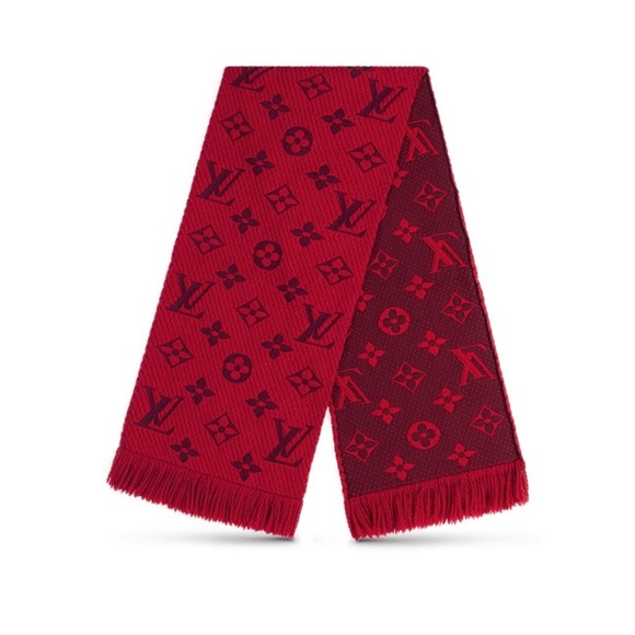 Louis Vuitton Burgundy and Red Monogram Scarf - Picture 1 of 9